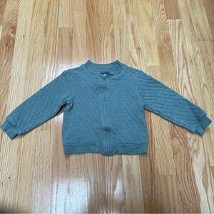 OshKosh quilted green long sleeve zip up sweatshirt size 2t